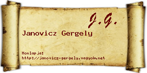 Janovicz Gergely névjegykártya